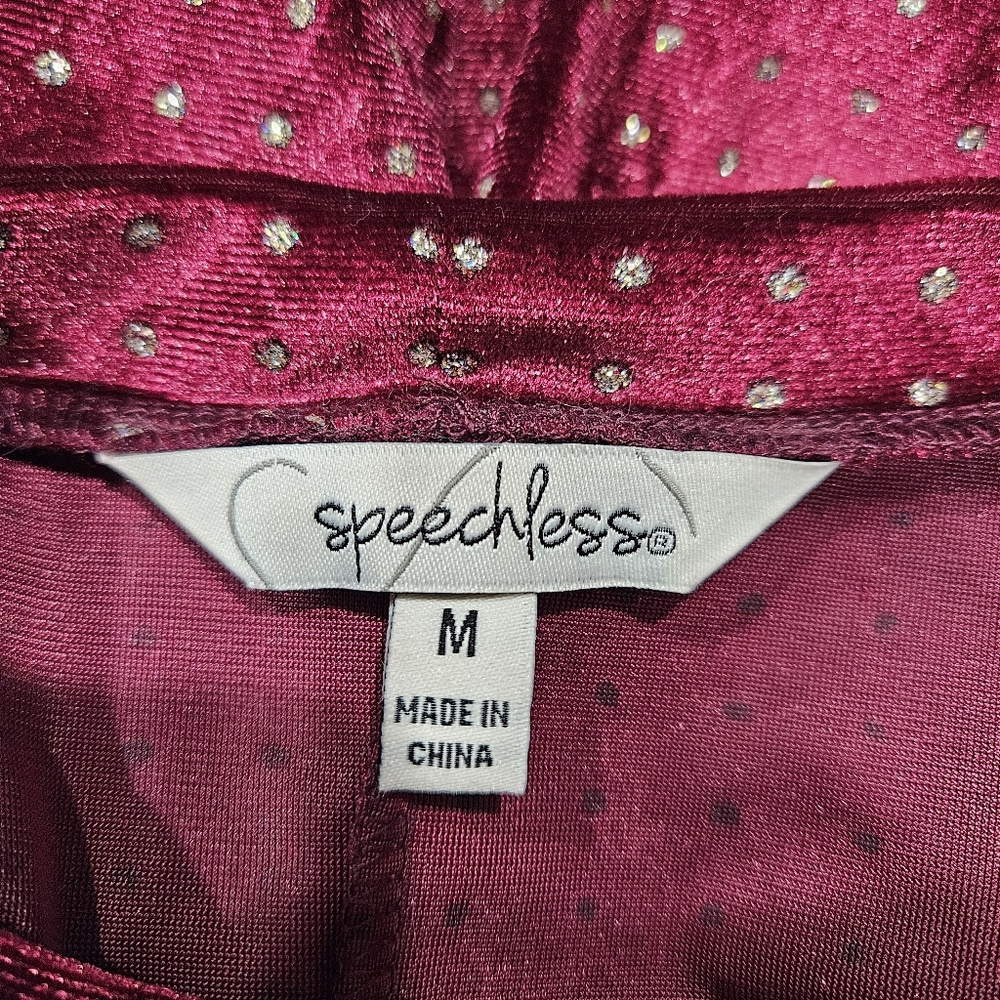 Speechless Burgundy Velvet Long Sleeve Dress - Picture 7 of 9